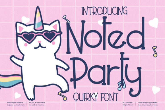 Noted Party: A Whimsical Display Font for Small Business Branding